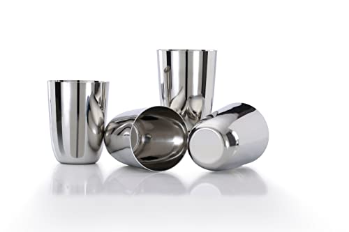Vinod Stainless Steel Glass Set of 4 - Premium Metal Cups | Beer Glasses | Juice Glass - color: Set Of 4, size: 10 OZ