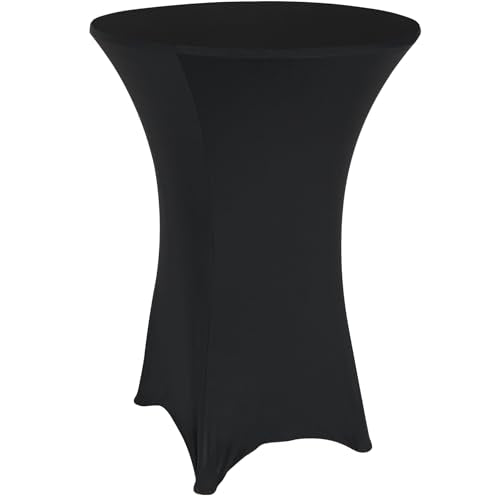 REDCAMP 32" Cocktail Table with Black Cover, Round Bar Table Pub Table for Parties Restaurant, 30" /43" Two Heights Adjustable - color: Black Cover Set, 1, size: 32" Round Table
