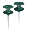 10 Inch Garden Hose Guide Spike, Rust Free Zink Sturdy Metal Stake, Heavy Duty Dark Green Spin Top, Keeps Garden Hose Out of Flower beds, for Plant Protection Greenhouse, Yard Lawn, 2PCS