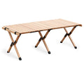S'more Folding Picnic Table, Portable Camping Table with Carry Bag, Wood Outdoor Table for Picnic, Camping, Travel, Party, Beach, Garden, Patio, gailgating, BBQ,Easy to Assembly (L Size-120cm) - size: L-120CM, style: Wood