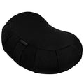 Retrospec Sedona Zafu Meditation Cushion Filled w/Buckwheat Hulls - Yoga Pillow for Meditation Practices - Machine Washable 100% Cotton Cover & Durable Carry Handle, Crescent, Black - color: Black, size: 1 Count (Pack of 1)