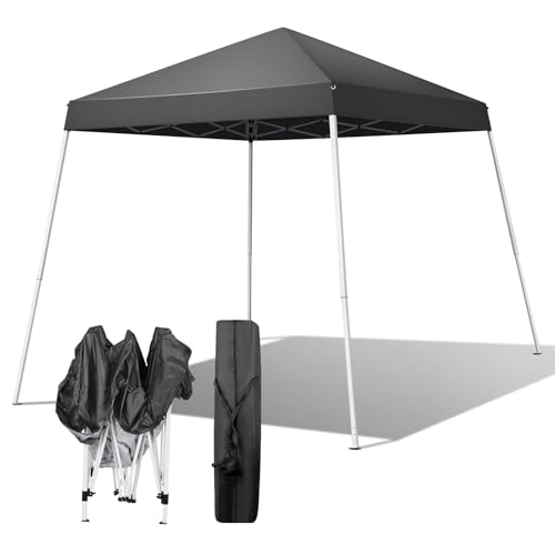 Outvita Canopy 6x6' Pop Up Commercial Instant Gazebo Tent, Waterproof & UV Protection Canopy Tent with Slant Legs for Party Wedding Birthday BBQ Events - style: 6x6-gray