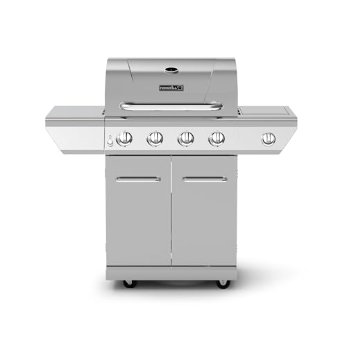 Nexgrill 4-Burner Propane Gas Grill in Stainless Steel with Side Burner, 60000BTUs, 626 sq. in. Cooking Space, Perfect for Outdoor Cooking & Grilling, Patios, BBQ, Backyards, Silver, 720-0830H - style: 4-Burner + Side Burner