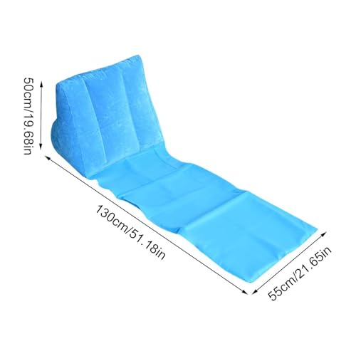Inflatable Couch, Flocked Backrest Sun Bath, Foldable Blow Up Sofa Mat, Portable Air Lounger Function, Quick Inflate Relax Chair Design, Inflatable Beach Mat for Camping Travel Pool Water Summer Rest