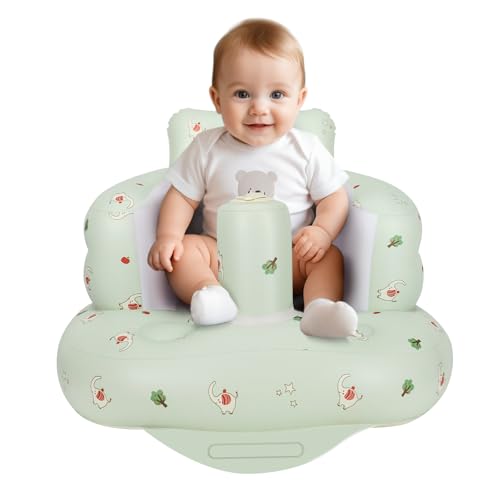 AirSwim Inflatable Baby Seat, Inflatable Baby Chair for Babies 3 Months and Up, Summer Blow Up Chair with Built in Air Pump, Infant Floor Seats for Learning to Sit, Palying, Camping, Elephant - color: Elephant