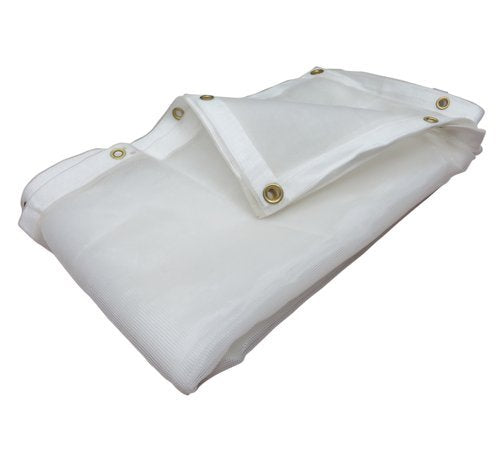 (White) Super Heavy Duty Mesh Tarp Net Sail Sun Shade Awning and Fence Screen Patio and Canopy Cover (10' x 10') Finished Size 9'.6 X 9'.6 - size: 10' x 10'