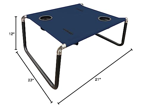 Neso Beach Table - Lightweight, Portable and Foldable Table for Beach, Camping and Outdoor Adventures - Stable Surface - with Cup Holder for Drinks and Phone Pockets - Navy - color: Navy