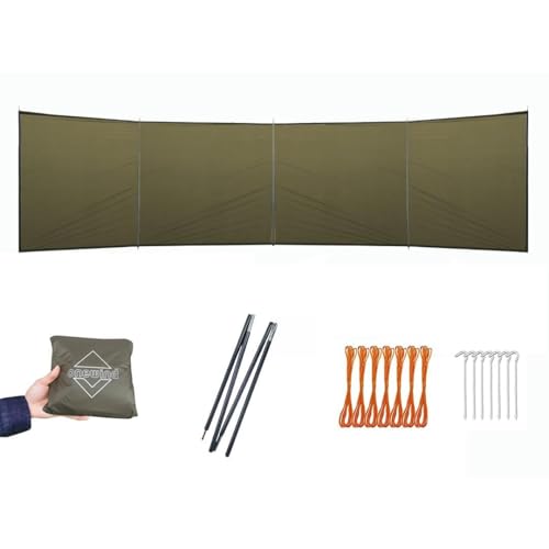 Onewind Camping Windbreak, Versatile Wind Blocker Light Water Proof Silnylon Camping Windscreen, Outdoor Windshield for Winter Hiking Beach Backpacking and Picnic, 19.7"*55",Poles Included - style: Poles Included