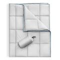 Sonive Blanket 52x75, Packable Compact Blanket Weatherproof Outdoor Down Alternative Throw Puffy Warm Quilt for Camping, Hiking, Backpacking, Picnic, Stadium Light Gray - color: Light Gray