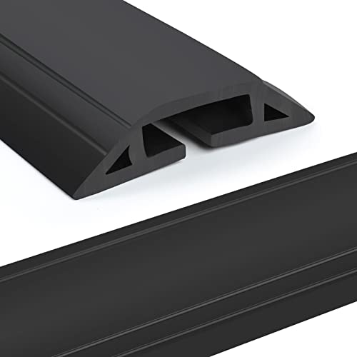 Eapele 10 ft Floor Cord Cover Heavy Duty Cable Protector, Easy to Unroll, Prevent Trip Hazard for Home Office or Outdoor Settings (Black) - color: Black, size: 10 feet-1pc