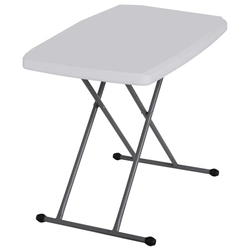 ZenStyle 3 ft Adjustable Folding Table, Indoor Outdoor Portable Plastic Dining Card Table Utility Table for Camping Dining Event Party, White (Rectangular, 30"x20") - size: 30"x20"