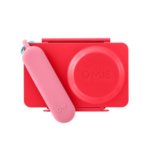 Omie OmieBox Travel Utensil Set | Fork and Spoon with Case for Easy Travel | Stainless Steel Fork and Spoon | Pink - color: Pink, size: Age: 9+ Years