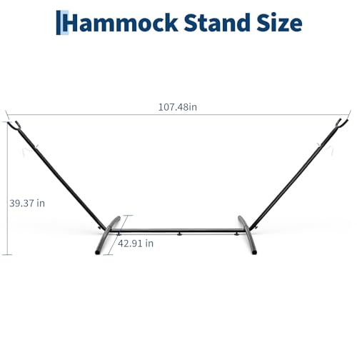 9FT Heavy Duty Adjustable Steel Hammock Stand, 450 LBS Capacity Outdoor Hammock Frame, Weather Resistant & Easy to Assemble for Patio Yard Garden - color: Sheep Horn-shaped