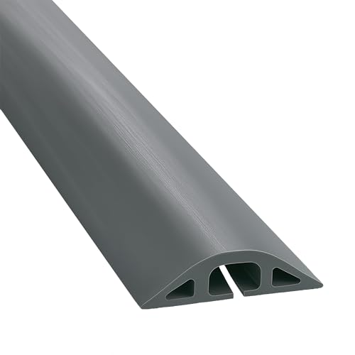 Electriduct D-2 Rubber Duct Cord Cover - 5 Feet Gray Floor Cable Protector - color: Gray, size: 5 ft