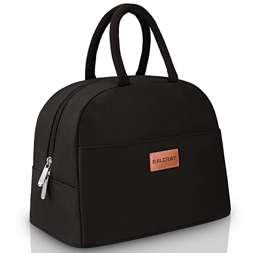 BALORAY Lunch Bag for Women Men Insulated Lunch Box for Adult Reusable Lunch Tote Bag for Work, Picnic or Travel - color: Solid Black, size: L