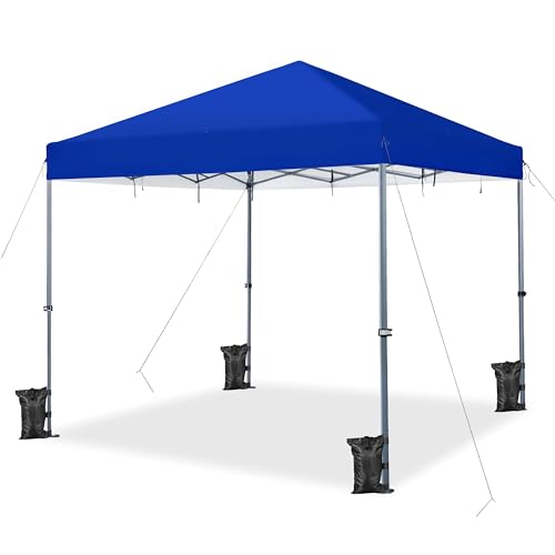 Yaheetech 12x12 Pop Up Canopy Easy Set-up Tent, Portable Outdoor Canopy Instant Tent, Commercial Gazebo with Wheeled Carry Bag & 4 Sandbags for Home, Party & Outdoor Activities, Blue - color: Blue, size: 12x12