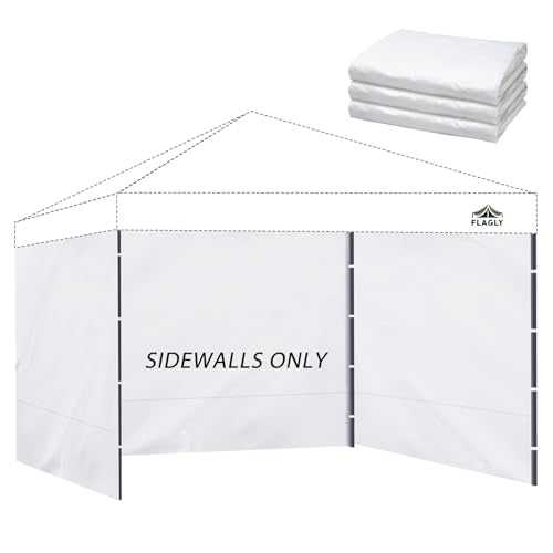 Instant Canopy Sidewalls for 10x10 Pop Up Canopy Tent, 300D Waterproof Material for Outdoor Events, Vendor Booths, and Privacy (Sidewalls Only) (White, 10x10ft-3pcs) - color: White, size: 10x10ft-3pcs