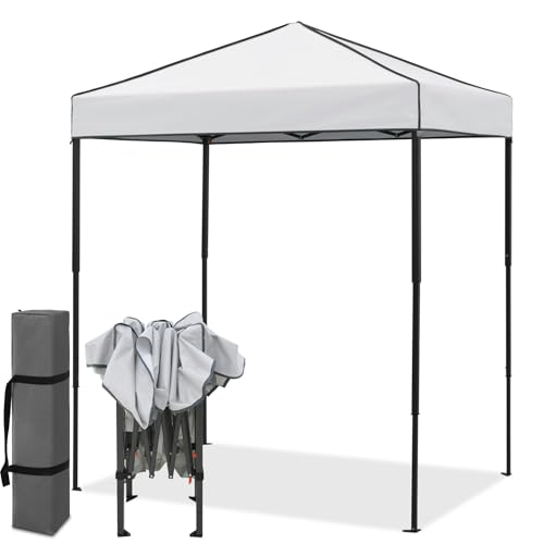 EAGLE PEAK 6x4 Instant Pop Up Canopy Tent, Straight Leg Sun Shelter, Portable Canopy with Carry Bag for Camping, Beach & Sports, White - color: White, size: No Wall