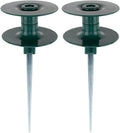 FONTOI 10 Inch Hose Guide Stakes, Durable Rust Free Zink Hose Guides for Garden, Heavy Duty Dark Green Spin Top, Garden Hose Guide Stakes Metal for Plant Protection Greenhouse, Patio Lawn, 2PCS - color: ‎Dark Green D