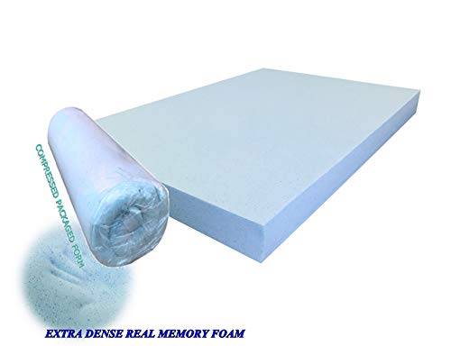 Pet Dog Bed Blue Cooling Gel Infused High Density Solid Memory Foam Pad (55x47x4 inches (2pack)) - color: Blue, size: 55 x 47 x 4 in gel infused (Pack of 2)