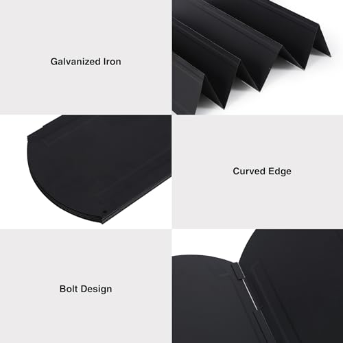 23.6" Extra Tall Camping Stove Windscreen, 8-Panel Heavy-Duty Folding Windshield for Butane/Propane Burners & Grills, Portable with Carry Bag (Camping Hiking) - color: Black