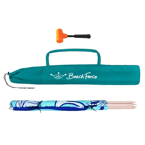 Premium 20 ft Beach Windscreen, Privacy Screen, Wind Blocker Free Rubber Mallet and Carry Bag Included (Cool Lemons) - color: Cool Lemons
