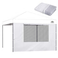 10x10 Pop Up Canopy Sidewall - 1 PC 300D Waterproof Attachable Tent Wall, Privacy Shade for Outdoor Events, Vendor Booths (Tent Not Included, with Square Mesh Window) - style: with Square Window