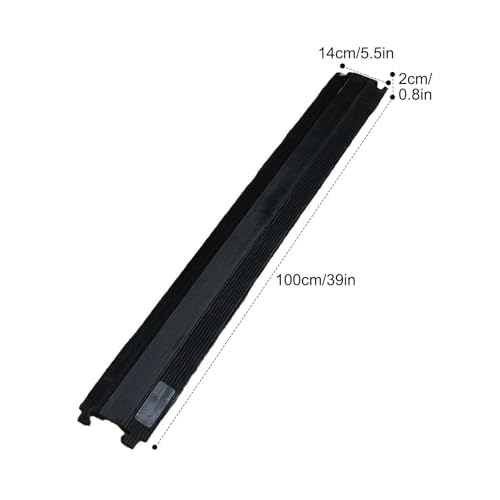 Heavy-Duty Cable Protector Ramp with Lock Buckle - 2-Pack Durable Rubber Hose & Cord Cover for Sidewalks, Prevents Trip Hazards, Ideal for Outdoor Use