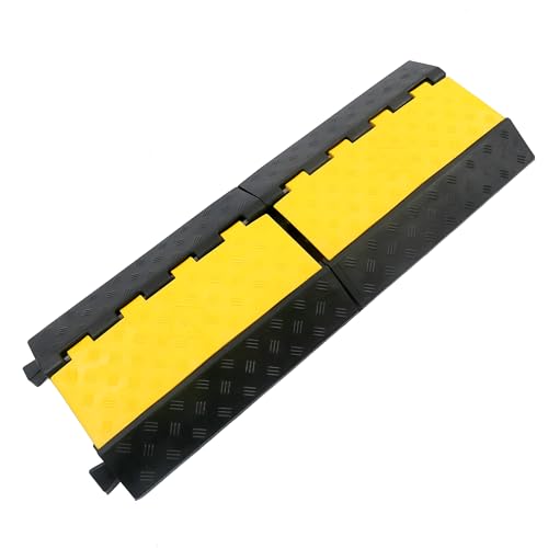 Rubber Cable Ramp Cable Protector Ramps Wire Hose Protective 3 Channel Traffic Rubber Plastic Cord Cover Speed Bump for Asphalt Concrete Gravel Driveway Outdoor, 1 Pack - color: 3 channel-1 pack