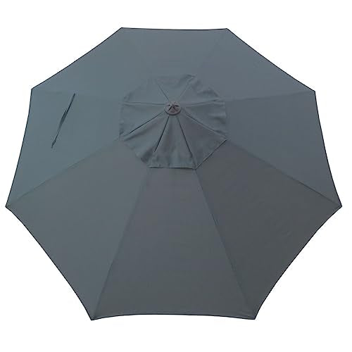 9ft Market Patio Umbrella Canopy - 8 Ribs Canopy Replacement - UV Protective UPF 50+ and Fade Resistant Patio Canopy - Wind Vent Replacement Canopy Cover (Canopy Only) (Purple) - color: Grey