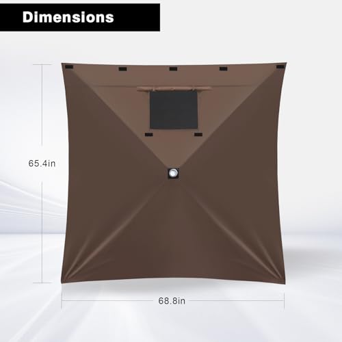 MASTERCANOPY Wind Screen Side Panel with Window for 12x12 Escape Screen Shelter Canopy Tent - Weatherproof, UV Resistant Sun Shade Attachment Accessory (Beige, 1 Pack) - color: Brown, size: 12x12