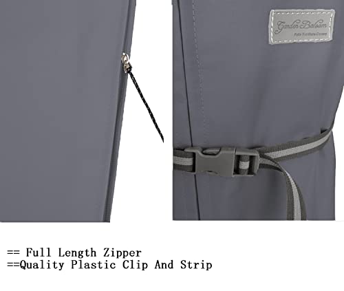 Patio Umbrella Cover with Rod for 7 to 11 Ft Umbrellas & 15 Ft Double-Sided Umbrellas, Protective Waterproof Cover with Zipper, Grey - color: Cantilever (Dark Grey/WD), size: Cantilever 7'-11' Or 15' Double Sided