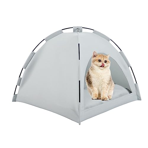 Portable Pet Camping Tent for Indoor Cats and Small Dogs, Breathable Outdoor Backyard Tents Camp, Beach Tent Sun Shelter with Foldable Non-Slip Base for Travel