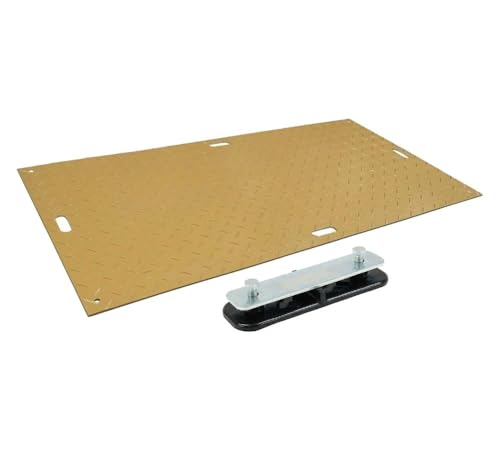 Mytee Products 4 Pcs Ground Protection Mats 4' x 8' - Tan, 4ft (W) x 8ft (L), Heavy Equipment Mats w/ 6 Pcs Single Connectors - color: Tan, size: 4 - Pack