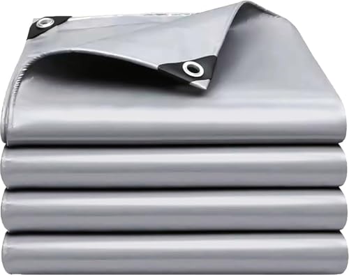Tarps Heavy Duty Waterproof 10x12 FT,Sliver 12 Mil Large Tarps with Grommets and Reinforced Edges,UV Resistant,Tear&Fade Resistant,Finished Size Cover for Outdoors Patio,Pool,Boat,Roof,Camping,10*12FT - color: Silver-12 Mil, size: 10*12ft