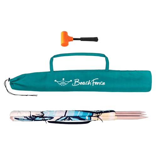 Premium 20 ft Beach Windscreen, Privacy Screen, Wind Blocker Free Rubber Mallet and Carry Bag Included (Beach Scape) - color: Beach Scape