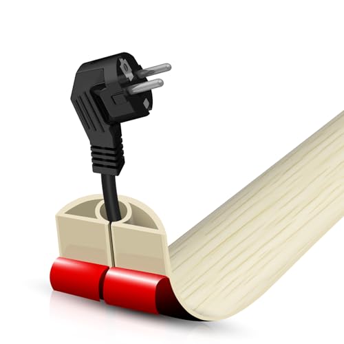 Floor Cord Cover Self Adhesive Cord Hider,3.3FT Cable Management, Extension Strip Protector for Wires, Prevent Cable Trips for Offices, Gyms, Exhibitions Cavity:0.3"(W) x 0.28"(H) Yellow Wood - color: Yellow Wood, size: 0.78" x 3.3'