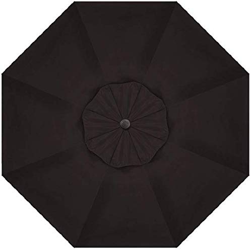 Treasure Garden Octagonal 9 ft Patio Umbrella - Outdoor Furniture Table Umbrella – Push-Button Tilt – Black Aluminum Frame (Obravia, Black) - color: O'bravia Black w/Black Frame, size: 9 FT Push Button Tilt