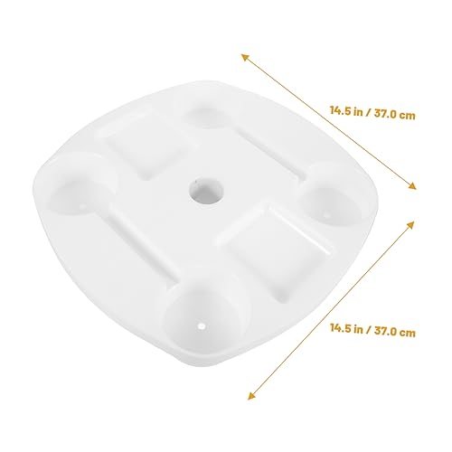 BESPORTBLE Outdoor Umbrella Table Tray for Beach and Patio with Cup Holders Sturdy Plastic Outdoor Umbrella Tray with Snack Compartment