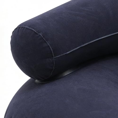 Inflatable Lounge Chair – Flocking PVC 73x73x52cm | Flocked Lounger Seat Lightweight Air Sofa | Portable Blow Up Chair for Outdoor Beach Pool Stadium Travel Living Room and Bedroom Use - color: Purplish Blue