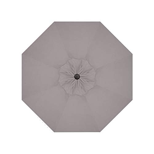 Treasure Garden Octagonal 9 ft Patio Umbrella - Outdoor Furniture Table Umbrella – Push-Button Tilt – Black Aluminum Frame (Obravia, Boulder) - color: O'bravia Boulder w/Black Frame, size: 9 FT Push Button Tilt