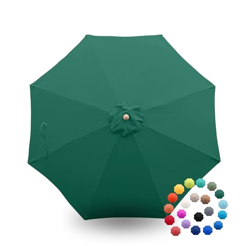 Formosa Covers - 9ft Market Patio Umbrella Replacement Canopy - 8 Ribs Top Canvas - 600D UV Protective and Water Resistant Umbrella Fabric - Premium Quality Replacement Canopy Cover ONLY (Hunter Green) - color: Hunter Green