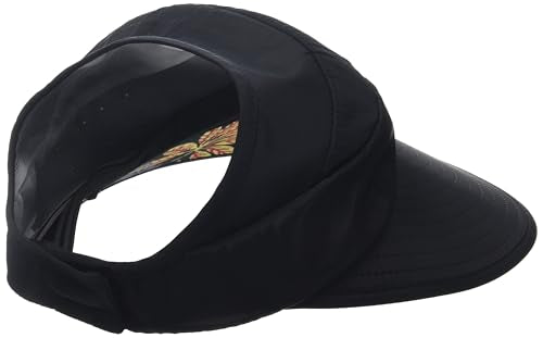 Sun Hats for Women Wide Brim Sun Hat UV Protection Caps Floppy Beach Packable Visor - color: Black