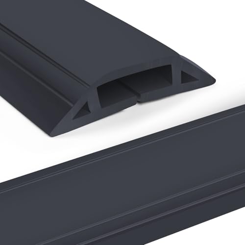 Eapele Floor Cord Cover 6.5ft Cord Covers for Wires on Floor, Heavy Duty Extension Cord Cover, Rubber Floor Cable Cover, Prevent Trip Hazard for Sidewalk Home Office Outdoor or Indoor Settings - color: Dark Grey, size: 6.5 feet-1pc
