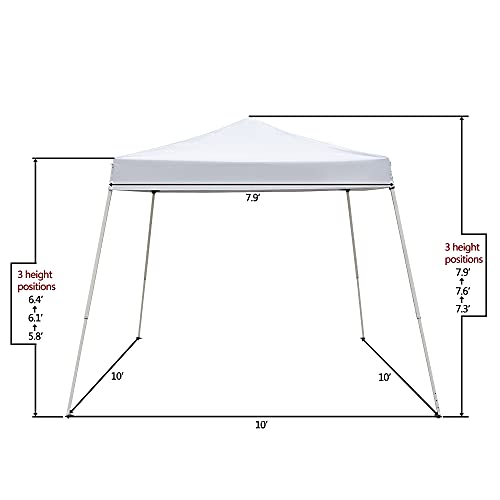 3x3m Outdoor Pop Up Canopy Tents,Portable Instant Folding Shelter Gazebos,Waterproof Beach Tents,Easy Up Instant Commercial Canopy Tent,with Carry Bag,for Garden Camping Wedding Party BBQ (White) - color: White, size: 3x3m