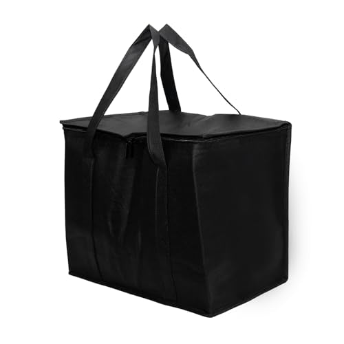 Lilaly Styrofoam Cooler Food Delivery Bag, Insulated Grocery Bags Insulated Cooler Bag for Hot or Cold Food Delivery, Groceries, Travel, Shopping - color: black