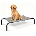 OUTSIDER Elevated Dog Bed with Breathable Mesh Fabric, Large Raised Pet Cot with Airflow and Support, Durable and Easy to Clean (Grey, Large) - size: Large