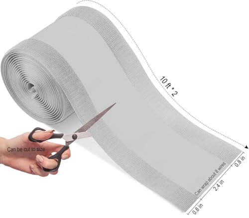 Floor Cable Covers,20 Feet Cord Cover Wire Protector Cable Wire Storage Cover Used to Protect The Cable and Prevent Tripping Over The Cords (Gray) - color: 20 Feet-Gray