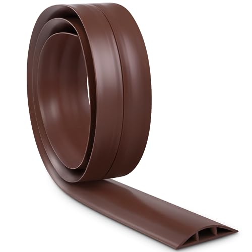 Cable Cover Floor 6FT, Brown Floor Cord Cover, Single Cord Protector Extension Cord Covers for Floor, Floor Wire Covers for Cords - Floor Wire Cover Cord Cavity: 0.47" (W) x 0.24" (H) - color: Brown, size: W2" × L6'
