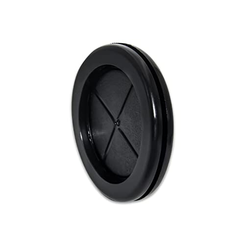 Flyshop 4-Pack Round Rubber Hole Plugs, 42 mm 1-5/8" Drill Hole, 35 mm 1-3/8" ID, Black Double-Sided Synthetic Rubber Grommets Wire Protection - size: 1-21/32" (Drill Hole Size)